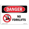 Signmission Safety Sign, OSHA Danger, 18" Height, Rigid Plastic, No Forklifts, Landscape OS-DS-P-1824-L-1467